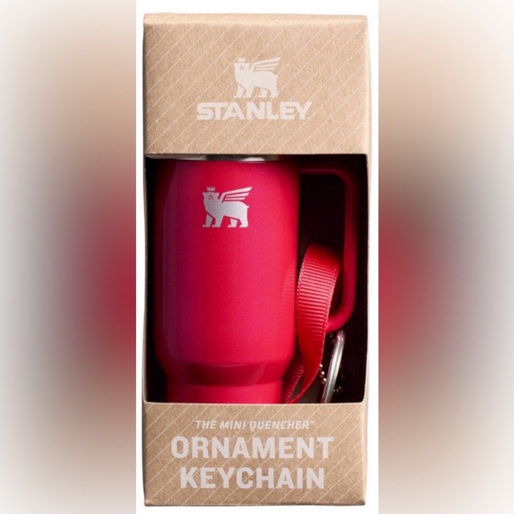 Stanley cup ornament keychain chapstick money holder gift red ships fast!